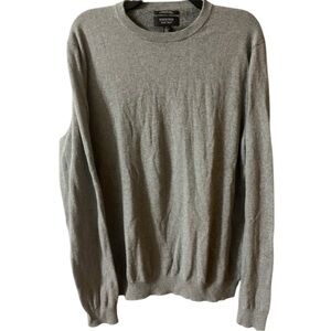 Nordstrom Sweater, Crew neck, Sz L, Neutral, Cotton, Cashmere, old money